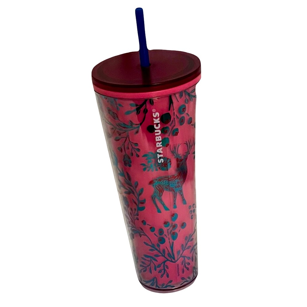 Starbucks Holiday 2022 Woodland Lace (Color Change) Pink Venti 24oz Tumb…